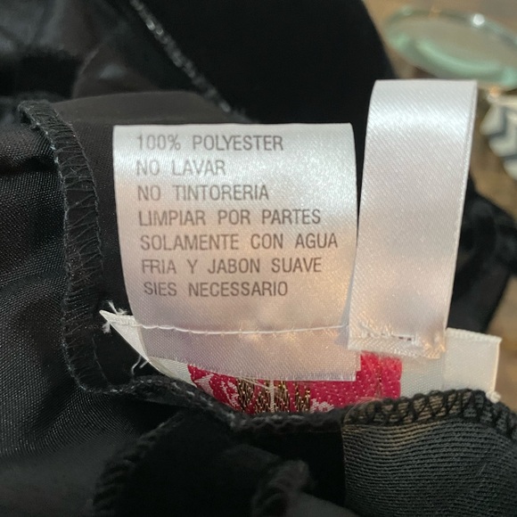 NWT Precious Formals Size 10 Black Velvet Gown with Sheer mid and back and beads - Picture 12 of 15